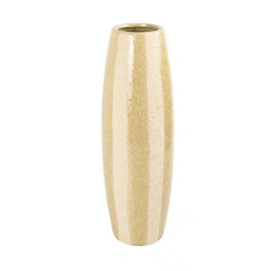 Vaso em Cerâmica P Lucatti Creme/Bege 41 x 12 cm