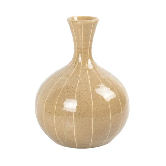 Vaso em Cerâmica Lucatti Marrom 23 x 18 cm