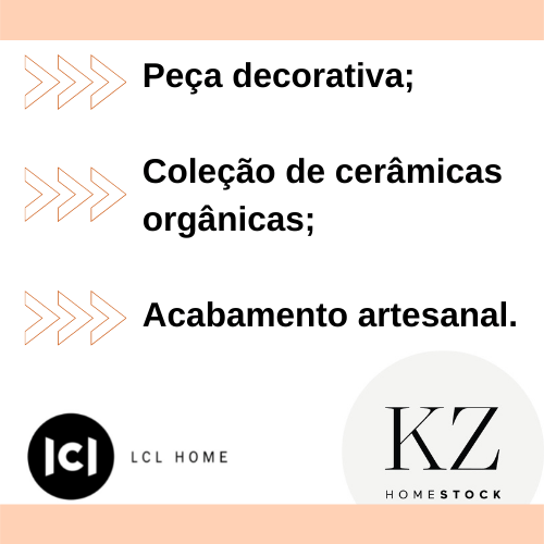 Vaso em Cerâmica Zeta KZ Home Stock Cinza 31cm