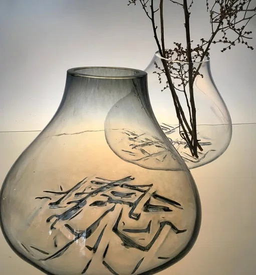 Vaso em Vidro Nest G Studio Pedrazzi Transparente 35 x 25 cm