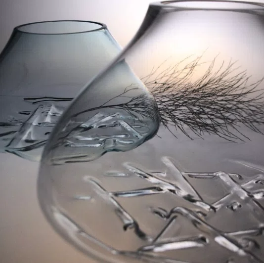Vaso em Vidro Nest G Studio Pedrazzi Transparente 35 x 25 cm