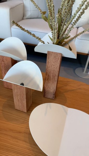 Vaso G Cangaço Iludi Design Natural e Branco Fosco