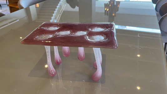 Vaso Gotas Em Vidro Amora 26 cm