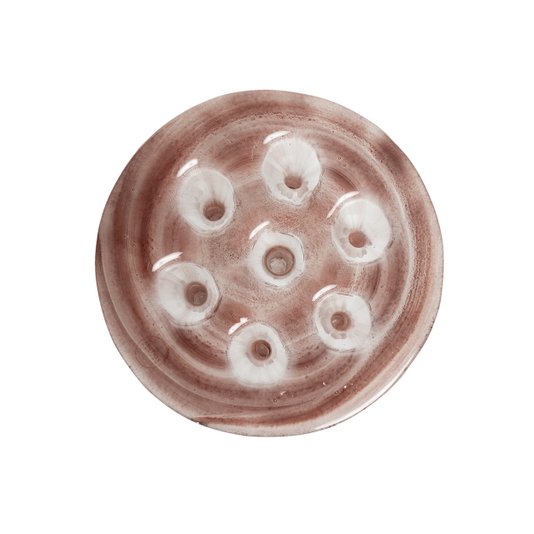 Vaso Gotas Em Vidro Tabaco Aquarela P 26 cm