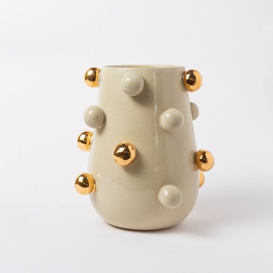 Vaso Nina Bolotas Ouro Alternado Nude Marô Antunes