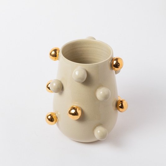 Vaso Nina Bolotas Ouro Alternado Nude Marô Antunes