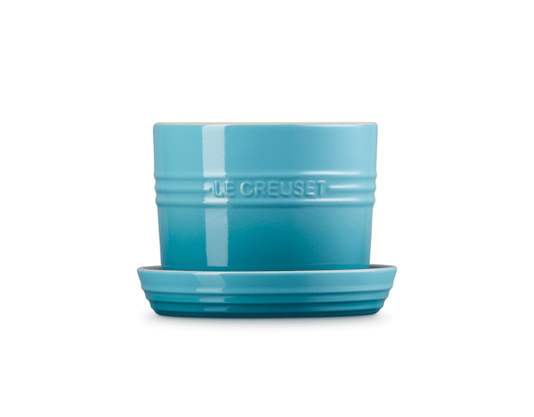 Vaso Para Ervas C/ Bandeja Azul Caribe Le Creuset 14CM