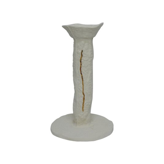 Vaso Série Castiçal em Ouro e Porcelana Atelier Le Motif
