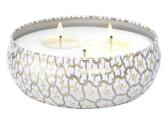 Vela 3 Pavios Lata Suede Blanc Voluspa 60 horas