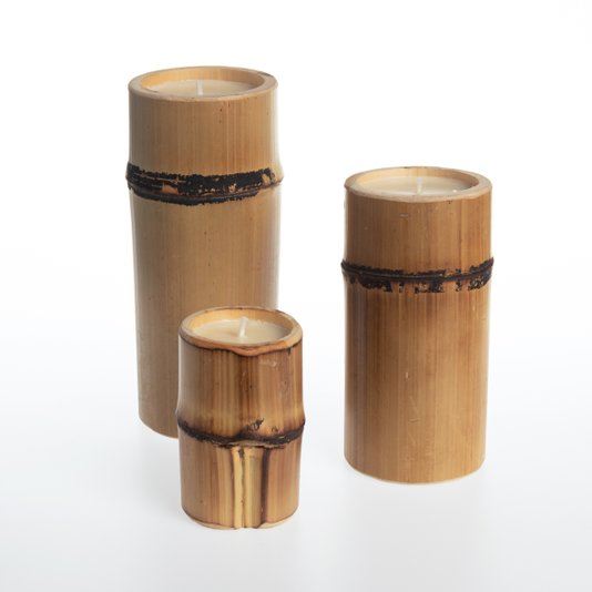 Vela Bambu Natural P Sweet Home Decor