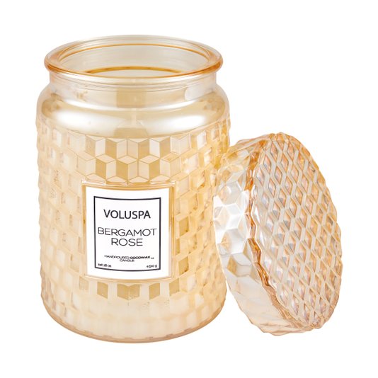 Vela Pote Vidro Tampa Vidro Bergamot Voluspa 100 Horas