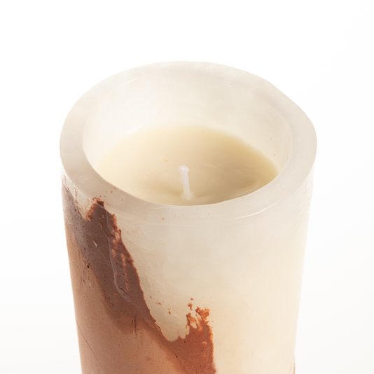 Vela Cilindrica M Concreto Terracota Labonni 21 x 10 cm
