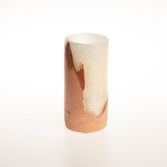 Vela Cilindrica M Concreto Terracota Labonni 21 x 10 cm