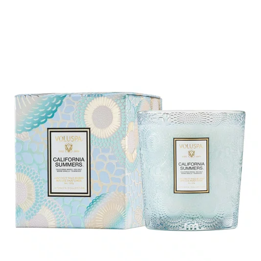 Vela Copo De Vidro Clássico California Summers Voluspa 60 Horas