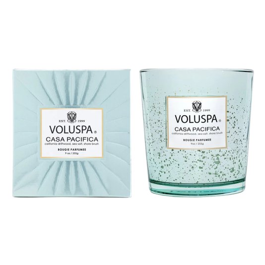 Vela Copo de Vidro Clássico Casa Pacífica Voluspa 60 Horas
