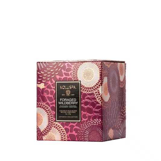 Vela Copo De Vidro Clássico Foraged Wildberry Voluspa 60 Horas