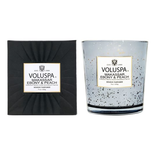 Vela Copo de Vidro Clássico Makassar Ebony Voluspa 60 Horas