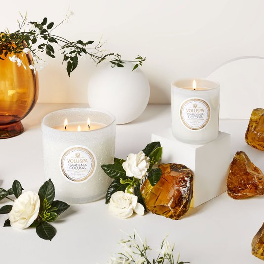 Vela Copo de Vidro Gardenia Colonia Voluspa 60 Horas