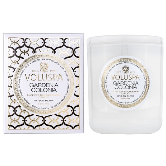 Vela Copo de Vidro Gardenia Colonia Voluspa 60 Horas