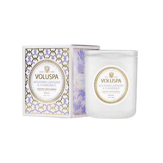 Vela Copo Mountain Lavender e Chamomile Voluspa 60 Horas