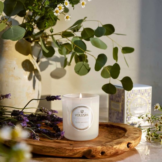 Vela Copo Mountain Lavender e Chamomile Voluspa 60 Horas