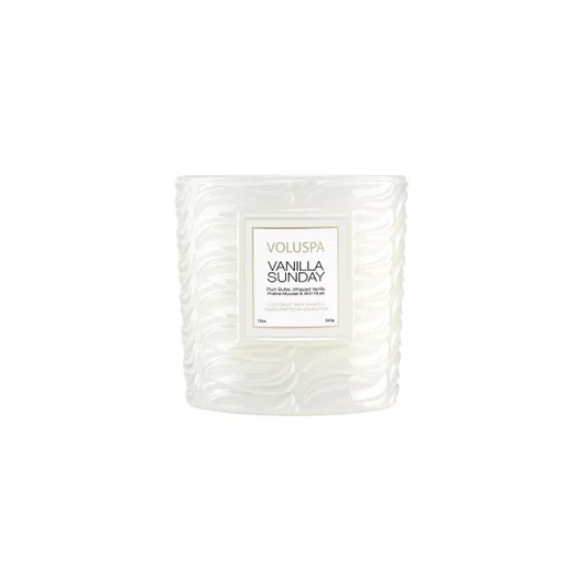 Vela Copo Vidro Clássico Vanilla Sunday Voluspa 60 Horas
