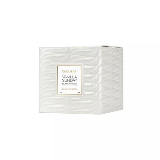 Vela Copo Vidro Clássico Vanilla Sunday Voluspa 60 Horas