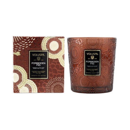 Vela Copo Vidro Forbidden Fig Voluspa 60 Horas