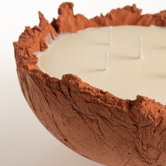 Vela Em Bowl G Concreto Terracota Labonni 22 x 11 cm