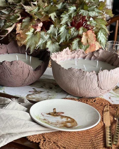 Vela Em Bowl G Concreto Terracota Labonni 22 x 11 cm