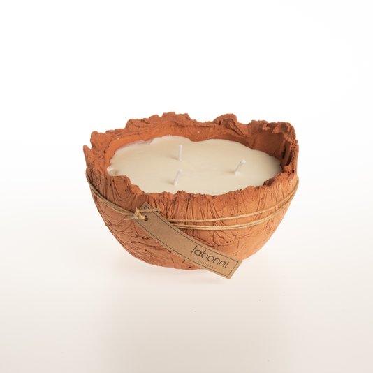 Vela Em Bowl P Concreto Terracota Labonni 20 x 10 cm