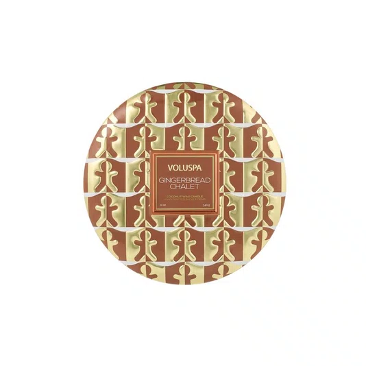 Vela Lata 3 Pavios Gingerbread Chalet Voluspa 60 Horas