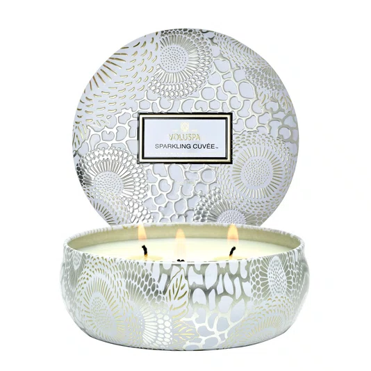 Vela Lata 3 Pavios Relevo Sparkling Cuvee Voluspa 60 Horas