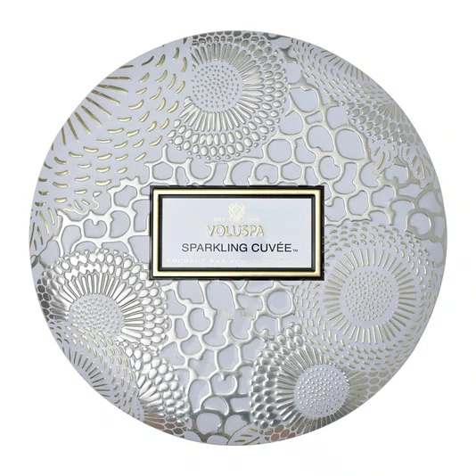 Vela Lata 3 Pavios Relevo Sparkling Cuvee Voluspa 60 Horas