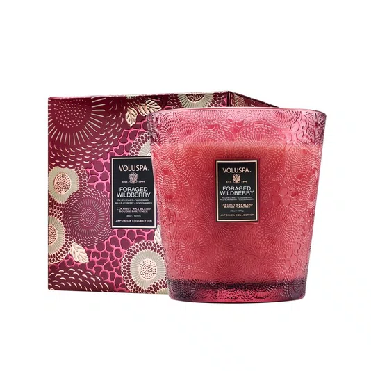 Vela Pedestal 3 Pavios Foraged Wildberry Voluspa 80 Horas