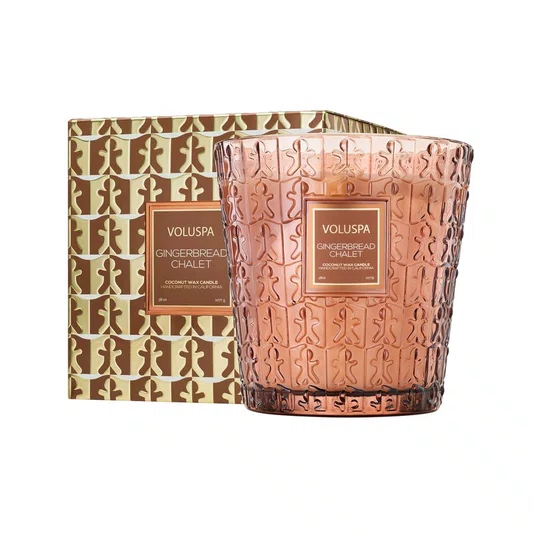 Vela Pedestal 3 Pavios Gingerbread Chalet Voluspa 80 Horas