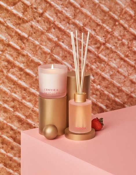 Vela Perfumada Bacio di Latte Fragola Lenvie 170 g