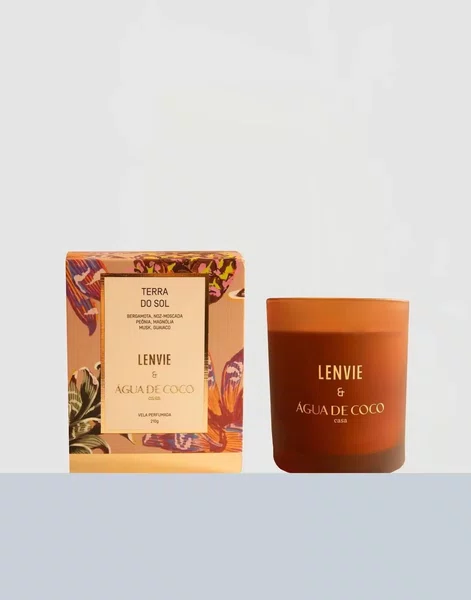 Vela Perfumada Terra do Sol Água De Coco Lenvie 210 g