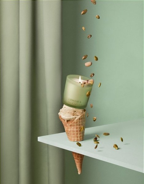 Vela Perfumada Bacio di Latte Pistacchio Lenvie 170 g