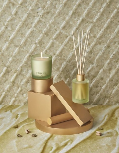 Vela Perfumada Bacio di Latte Pistacchio Lenvie 170 g