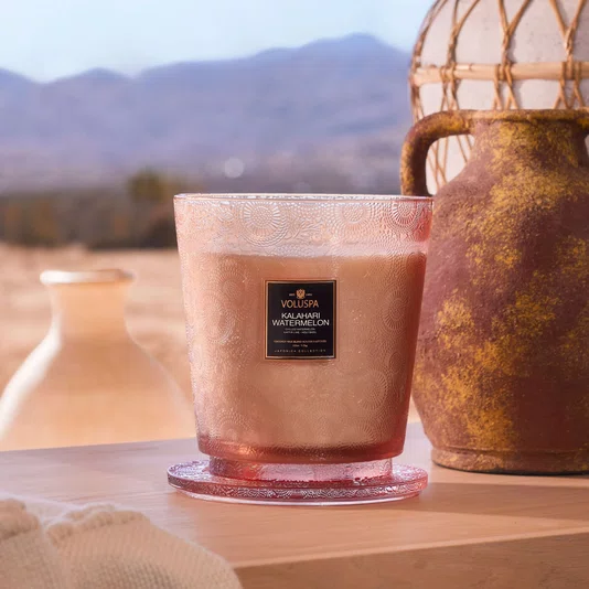 Vela Pote de Vidro 5 Pavios Kalahari Watermelon Voluspa +250 Horas