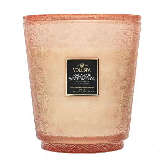 Vela Pote de Vidro 5 Pavios Kalahari Watermelon Voluspa +250 Horas