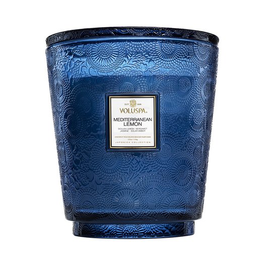 Vela Pote de Vidro 5 Pavios Mediterranean Lemon 250 Horas Voluspa