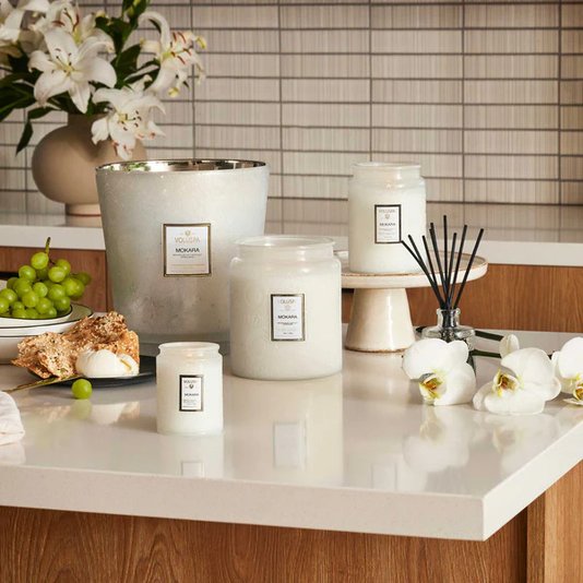 Vela Pote de Vidro Luxe Mokara Voluspa 140 Horas