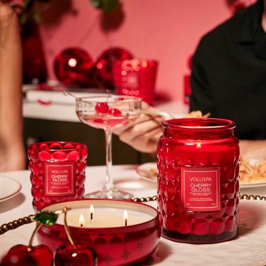 Vela Pote G Tampa De Vidro 100H Cherry Gloss Voluspa