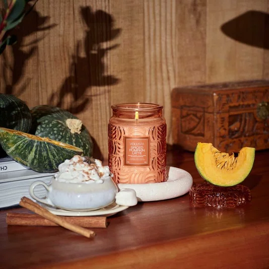 Vela Pote Vidro G Spiced Pumpkin Latte Voluspa 100 Horas
