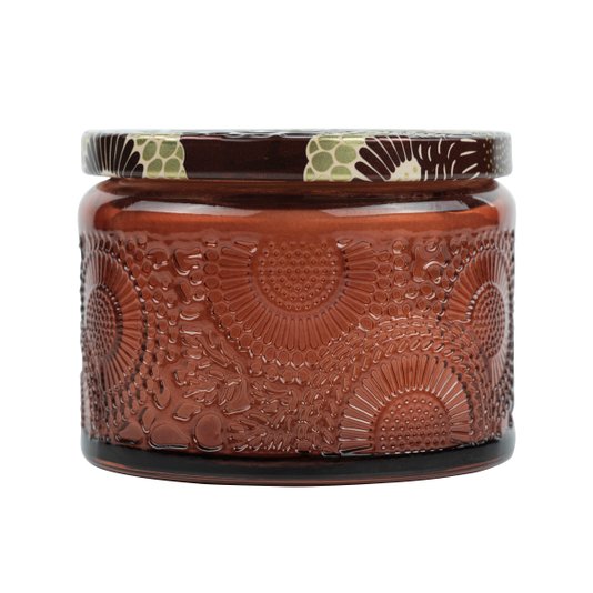 Vela Pote Vidro Relevo Forbidden Fig Voluspa 25 Horas