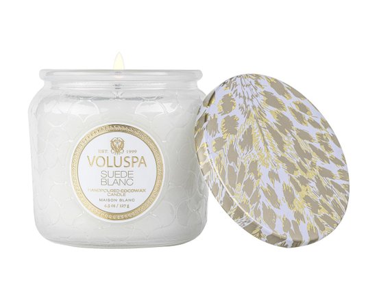 Vela Pote Vidro Suede Blanc Voluspa 35 Horas