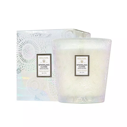 Vela Vaso Pedestal 3 Pavios Sparkling Cuvee Voluspa 80 Horas