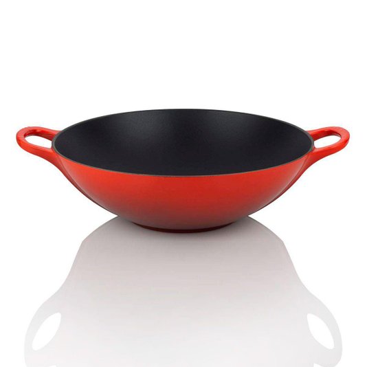 Panela Wok Ferro Fundido Signature Le Creuset Vermelho 32 cm